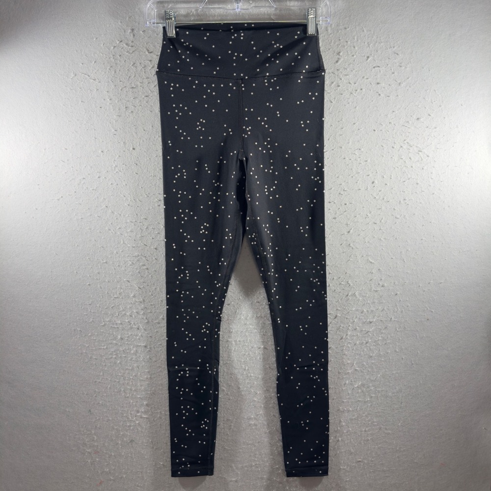 146 | Spiritual Gangster Star Print High Waisted Athletic Leggings Black Women S